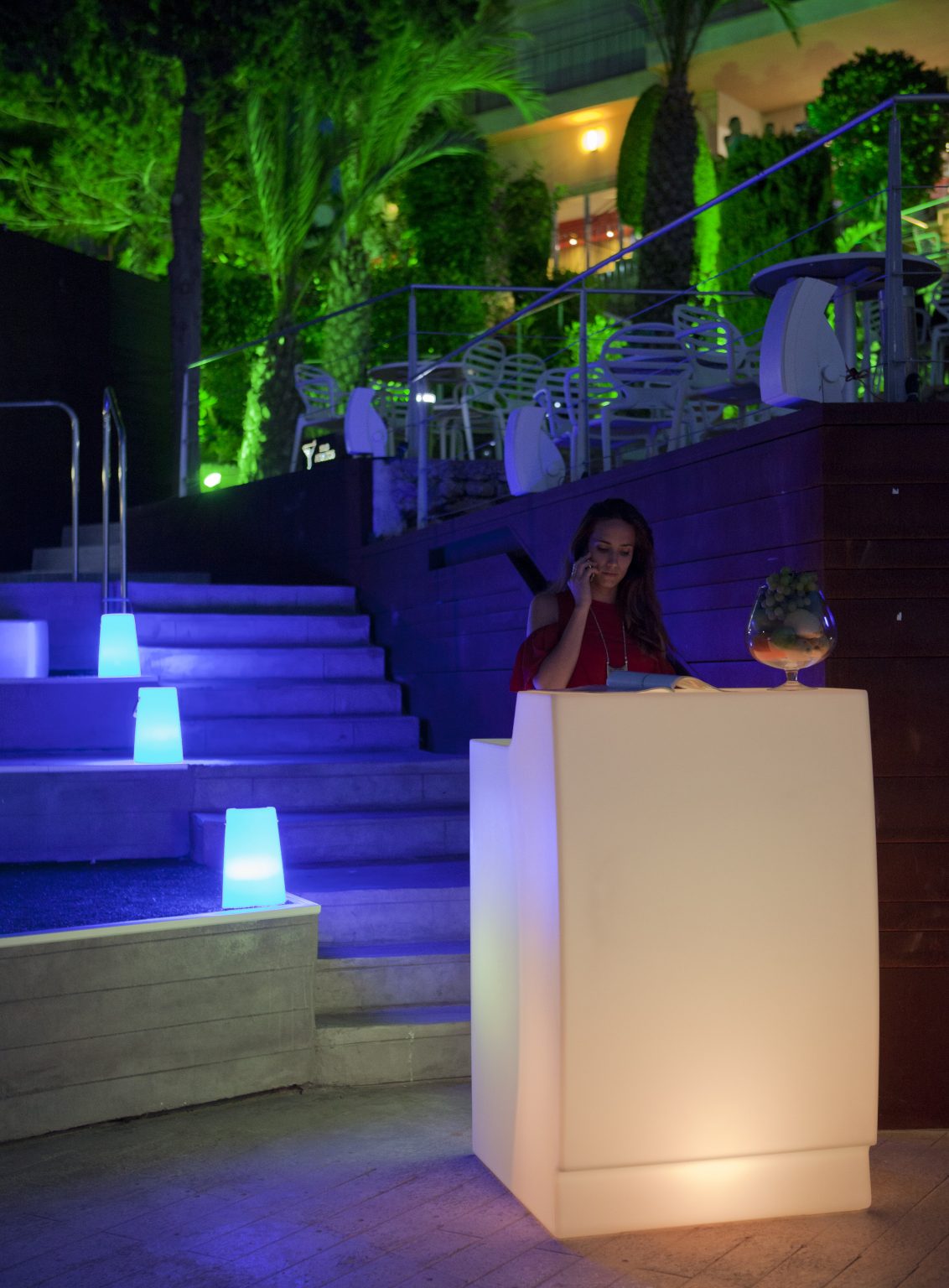 Barra de bar doble altura con luz o color SICILIA 75