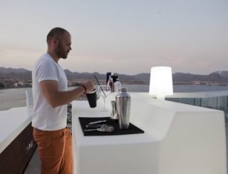 Barra de bar doble altura con luz o color SICILIA 75